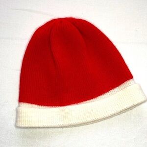 𝅺Nordstrom Vintage Infant or Toddler Santa Hat Wool Blend Red with White Brim